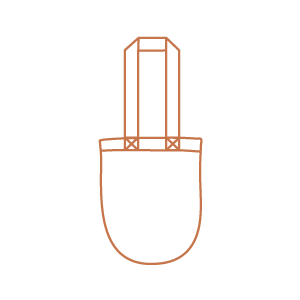 Bolsas semicirculares planas