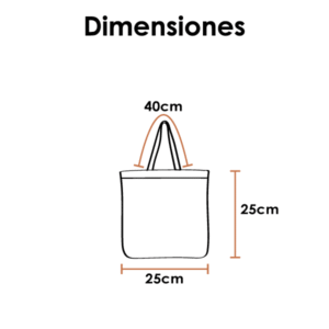 Bolsa de manta de 25×25 cm en forma cuadrada plana. Tote bag cuadrada chica.